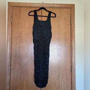 Black Ruched Dress Never Worn Size XL